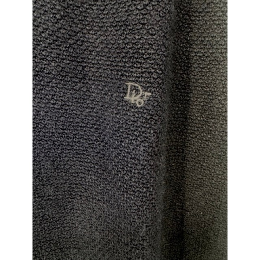 Vintage Christian Dior Monsieur Men Navy Blue V-Neck Waffle Knit Sweater MEDIUM - Picture 3 of 6